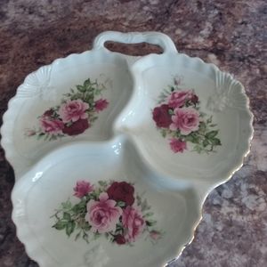 Formalities 3 Section Serving Dish Roses